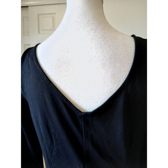 Boden Black 3/4 Sleeve Casual Top V Neck Size US 10 Minimalist Capsule Basic - Picture 4 of 16